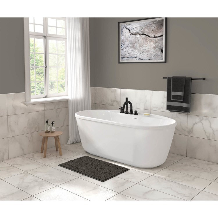 Freestanding Tub Eldora 64 x 34 x 23 Inch 2 Piece White Center