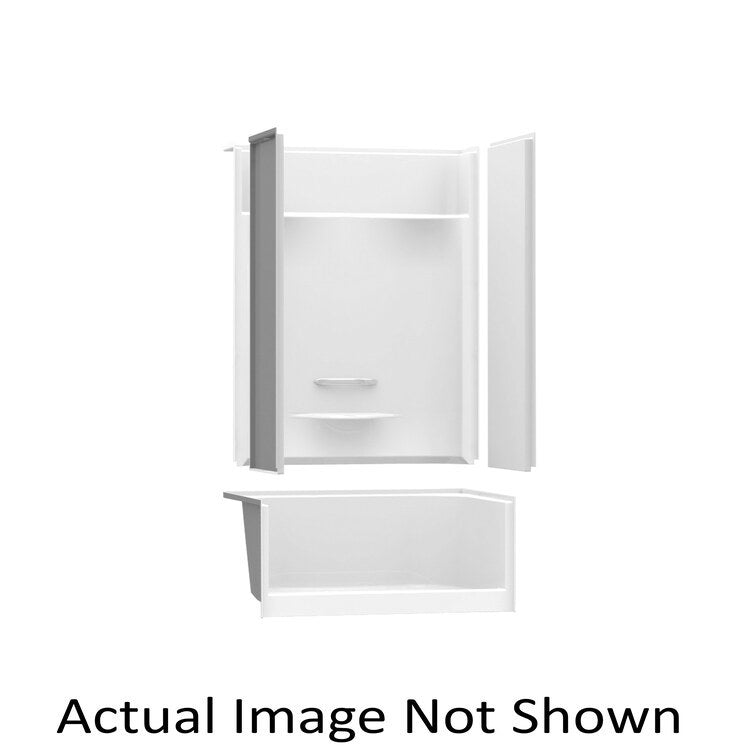 Shower Base KDS 3448 Left Hand Seat White 47 x 33 Inch AcrylX