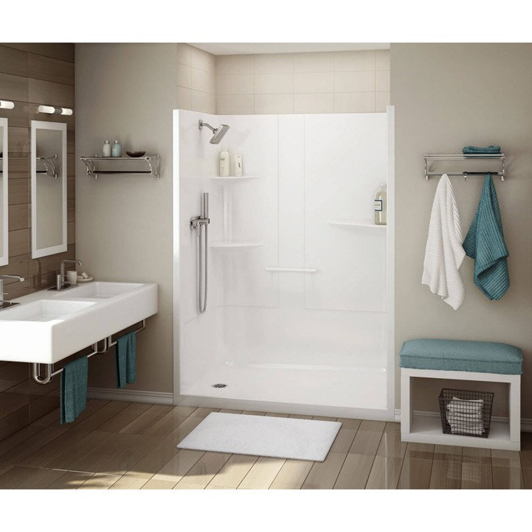 Shower Allia Rectangular White 60 x 34 Inch Acrylic Left Seat