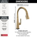 9182-CZ-PR-DST Kitchen/Kitchen Faucets/Pull Down Spray Faucets