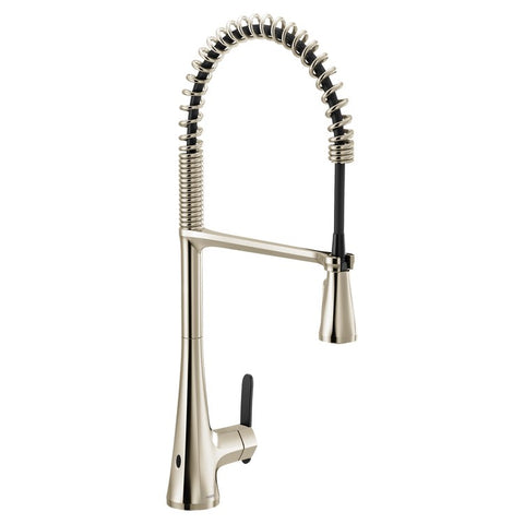 Kitchen Faucet Sinema Touchless Pre-Rinse Spring 1 Lever ADA CALGreen Polished Nickel High Arc 1 Hole PowerClean/MotionSense Wave 1.5 Gallons per Minute