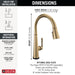 9182TL-CZ-PR-DST Kitchen/Kitchen Faucets/Pull Down Spray Faucets