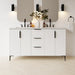 NAT-V-60D21L-WH Bathroom/Vanities/Double Vanity Cabinets Only
