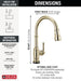 9190TL-PN-DST Kitchen/Kitchen Faucets/Pull Down Spray Faucets