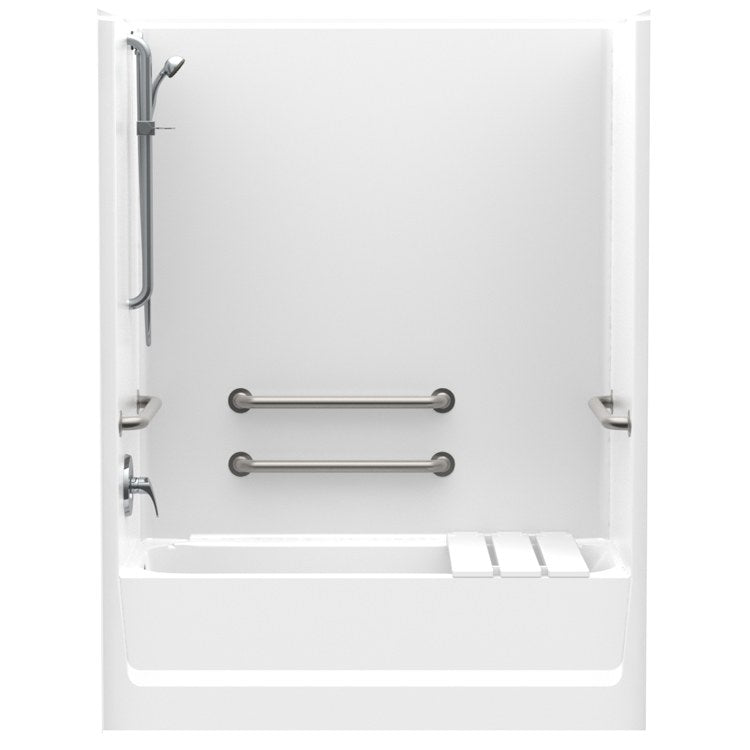 Tub and Shower Module 60 x 33-1/4 Inch Acrylic Right White 1 Piece Fre ...