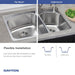 DSESR127225 Kitchen/Kitchen Sinks/Dual Mount Kitchen Sinks