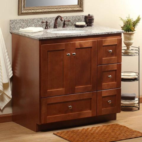 Single Sink Bathroom Vanity Combos | Compact & Stylish Solutions |  Vanity + Brown Sink