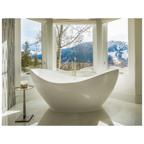 Soaking Tub Juliet 72 x 36 Inch Freestanding Center White Gloss 