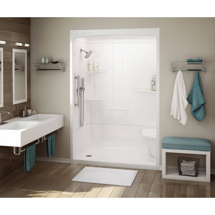 C♡ Shower Allia Rectangular 3 Piece White 60 x 34-1/2 Inch