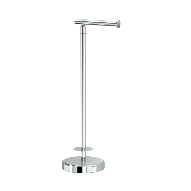 Toilet Paper Holder Latitude II Round Chrome Metal Freestanding