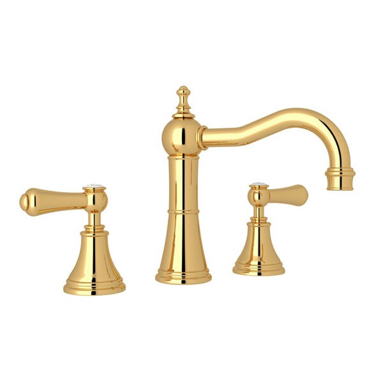 Lavatory Faucet Georgian Era Porcelain Cap Lever English Gold 1.2 Ga  Frank Webb Home